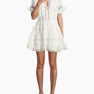 Peixoto White Lace Mini Dress